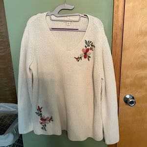 Coldwater creek white floral sweater in 1X